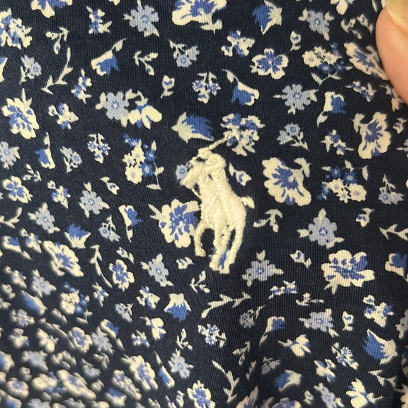 Polo by Ralph Lauren custom slim fit blue floral polo shirt men’s size S - Picture 4 of 14